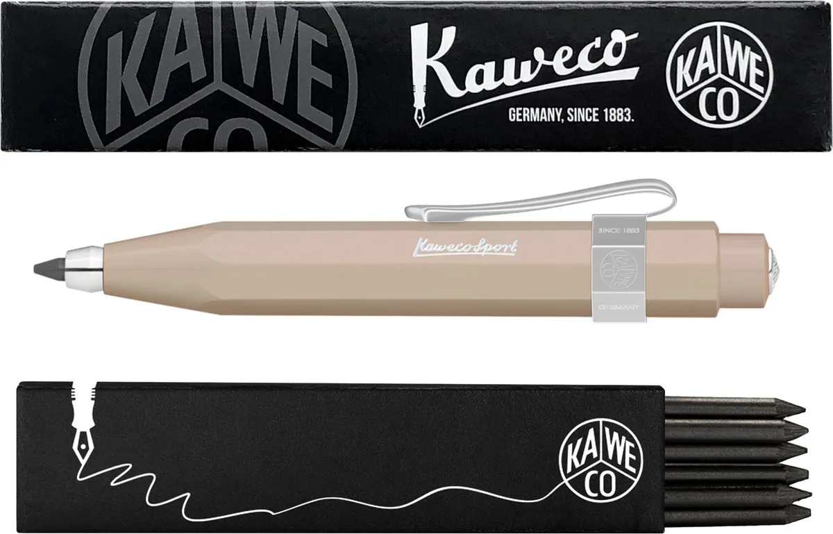Vulpotlood 3,2 - Skyline Sport - Nostalgic Octagonal Clip Chrome - Macchiato - Met doosje vullingen by Kaweco in Brown – product photo