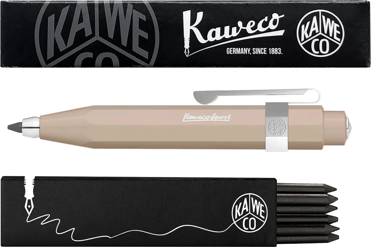 Vulpotlood 3,2 - Skyline Sport - Oktogonal Clip Chrome - Macchiato - Met doosje vullingen by Kaweco in Brown – product photo