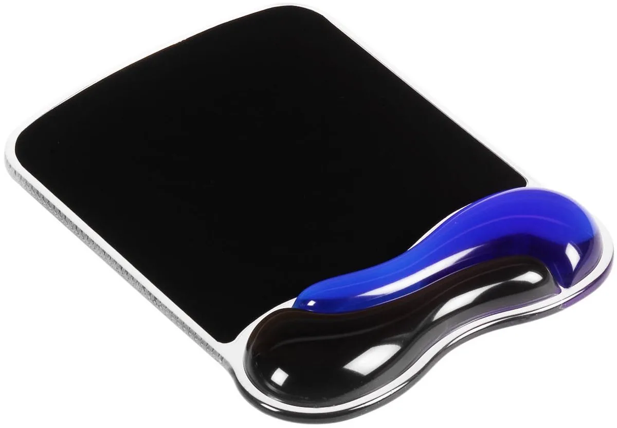 Duo Gel Ergonomische Muismat Met Polssteun - Blauw van Kensington in Zwart, Blauw – productfoto
