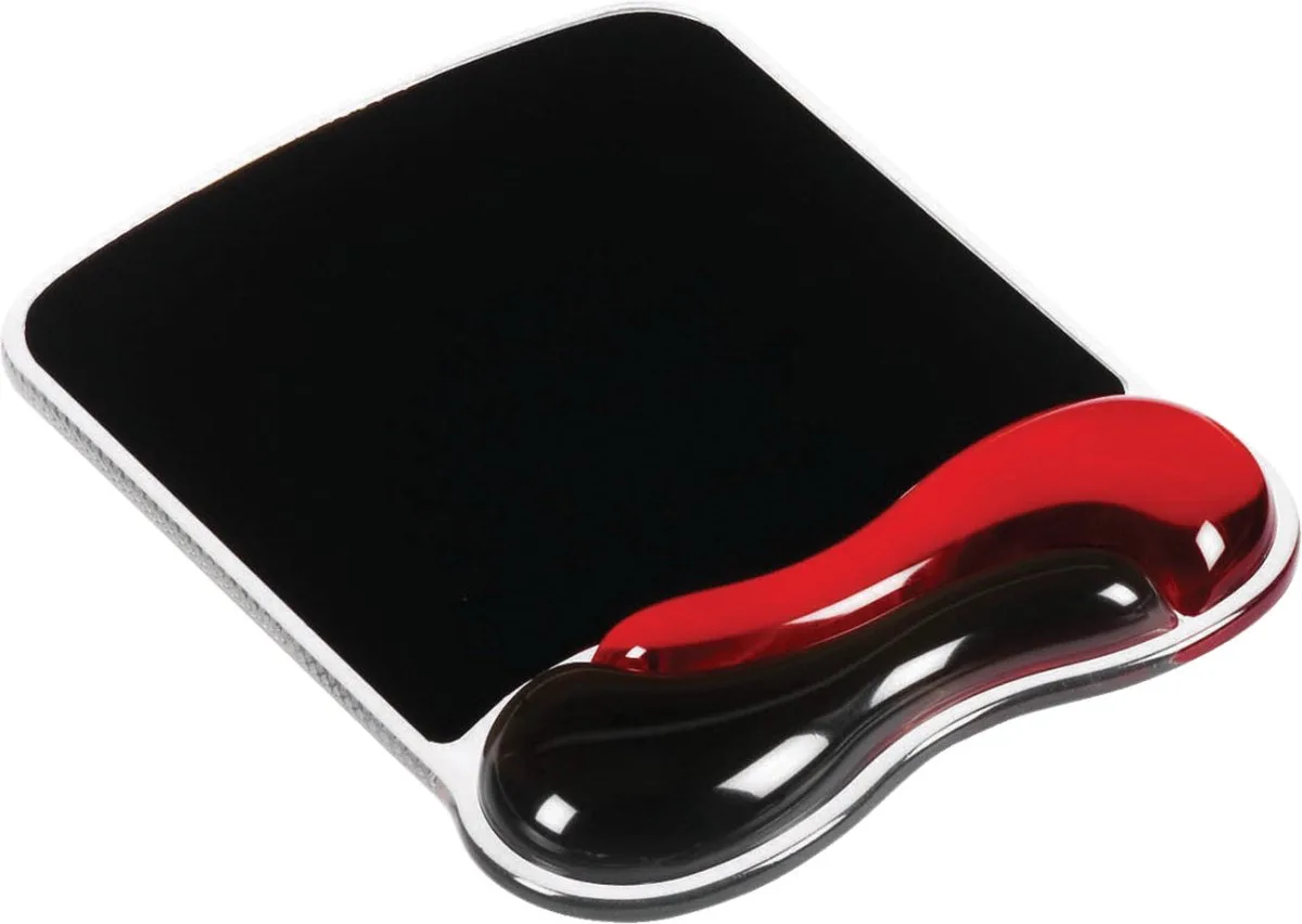Duo Gel Ergonomische Muismat Met Polssteun - Rood van Kensington in Zwart, Rood – productfoto