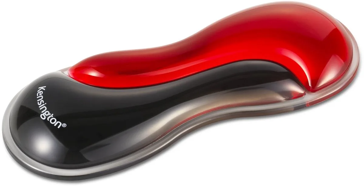 Slim Ergonomische Duo Gel Muis/Trackball Polssteun - Rood/Zwart van Kensington in Rood – productfoto