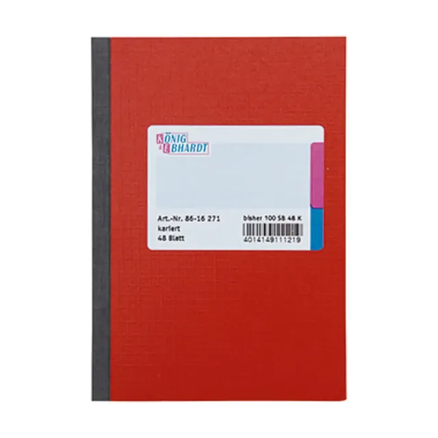 Kladde 8616271 Notizbuch kariert Rot 48 Blatt DIN A6