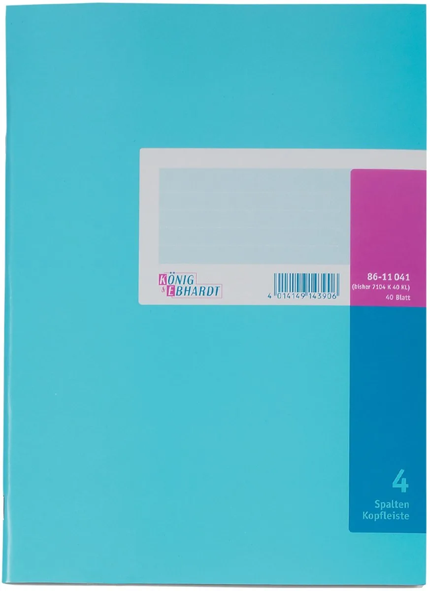 Kolommen-notitieboek A4-formaat, 3 kolommen, 40 vellen by König & Ebhardt in Blue – product photo