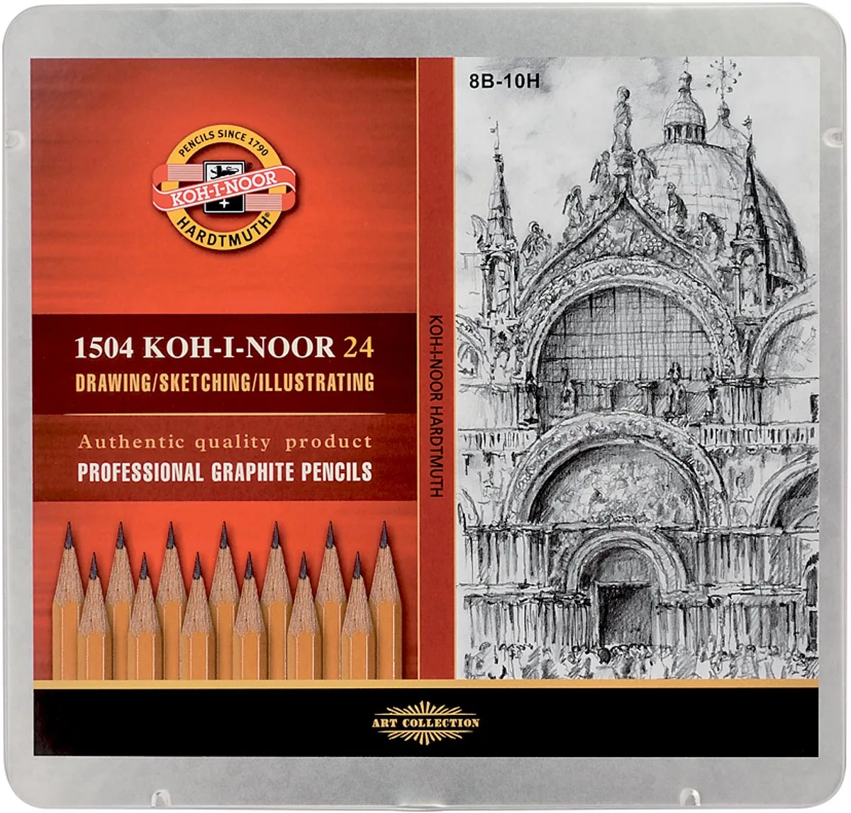 Grafietpotlood 1504 - 24 Gradaties, 8B t/m 10 H. by Koh-i-noor in Grey, Black – product photo