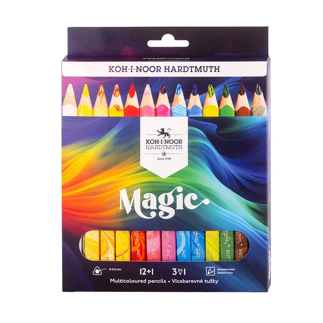 Kleurpotloden Koh-i-Noor Jumbo Magic doos 13 kleuren van Koh-i-noor – productfoto