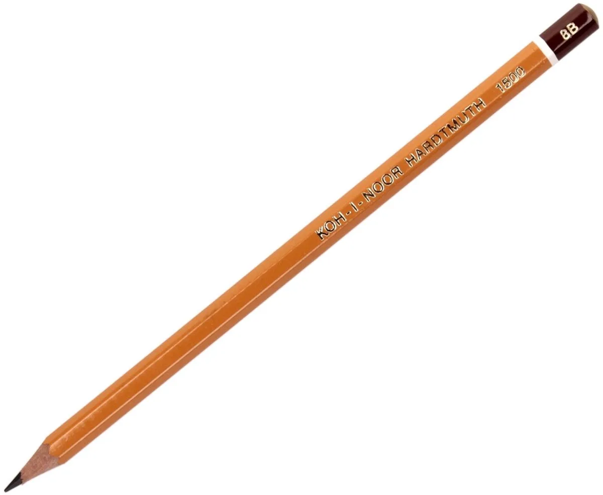 Koh-I-Noor 8B Tekenpotlood 1500 - Zonder Gum van Koh-i-noor in Zwart – productfoto