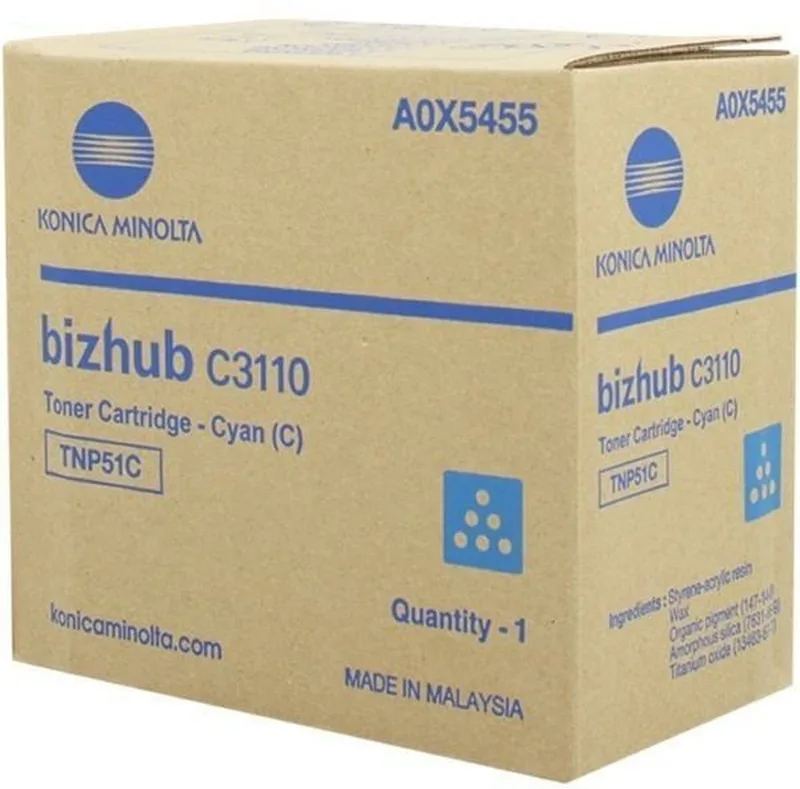 Toner Konica Minolta TNP-51C Cyan von Konica Minolta in Cyaan – Produktfoto
