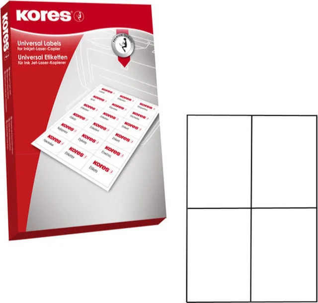 Etiket Kores ILK 105x148mm recht doos a 100 vel 4 Etiketten per vel