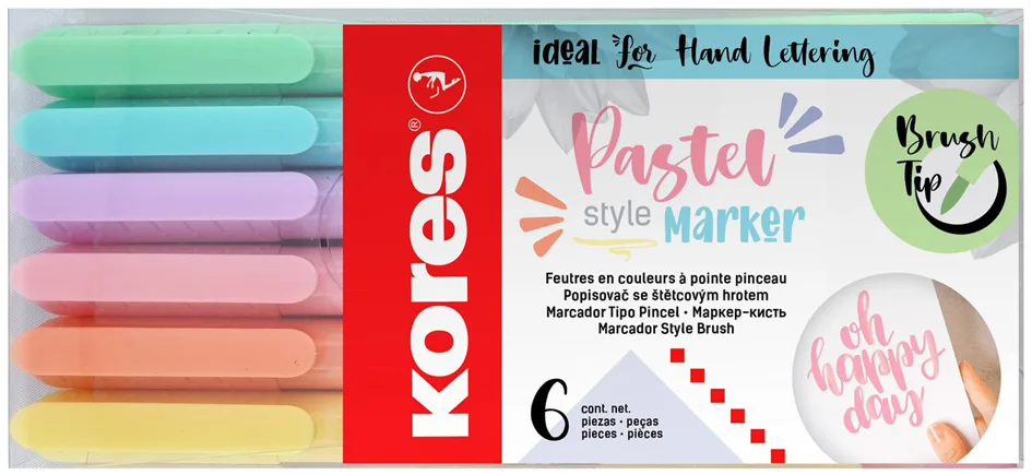 Fasermaler Brush Tip Marker Pastel Style de Kores – photo produit