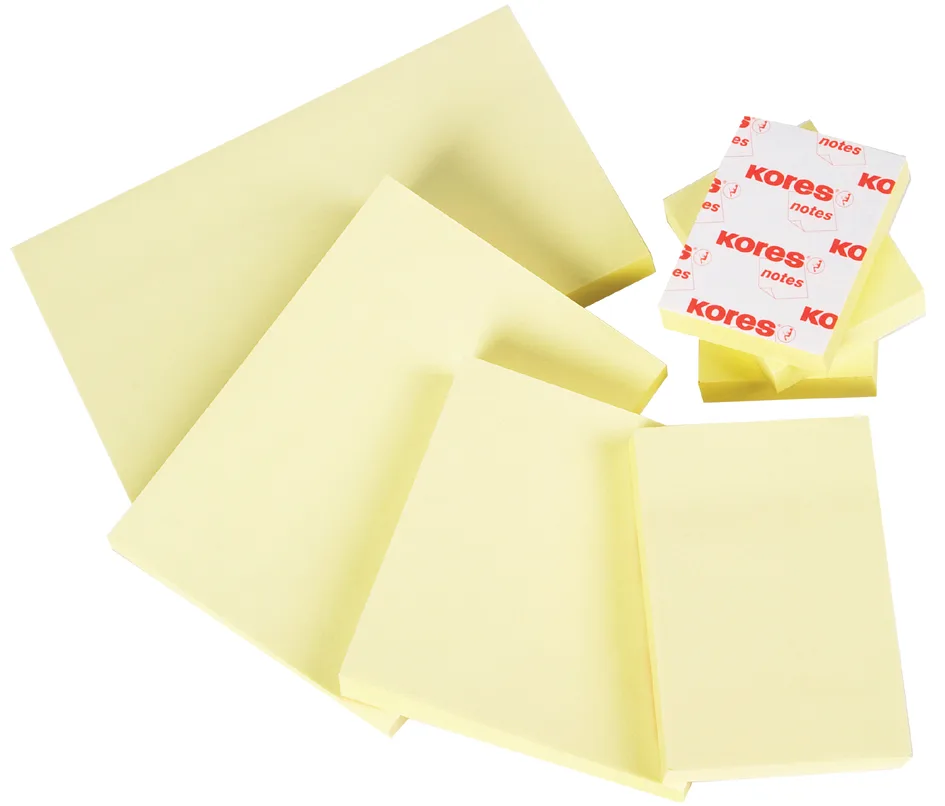 Haftnotizen , notes, , 50 x 75 mm, blanko, gelb von Kores – Produktfoto