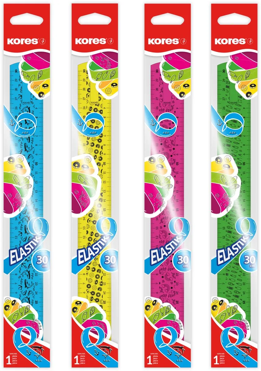 Liniaal Kores, "Flex 30cm", in polybag från Kores i Blå – produktbild