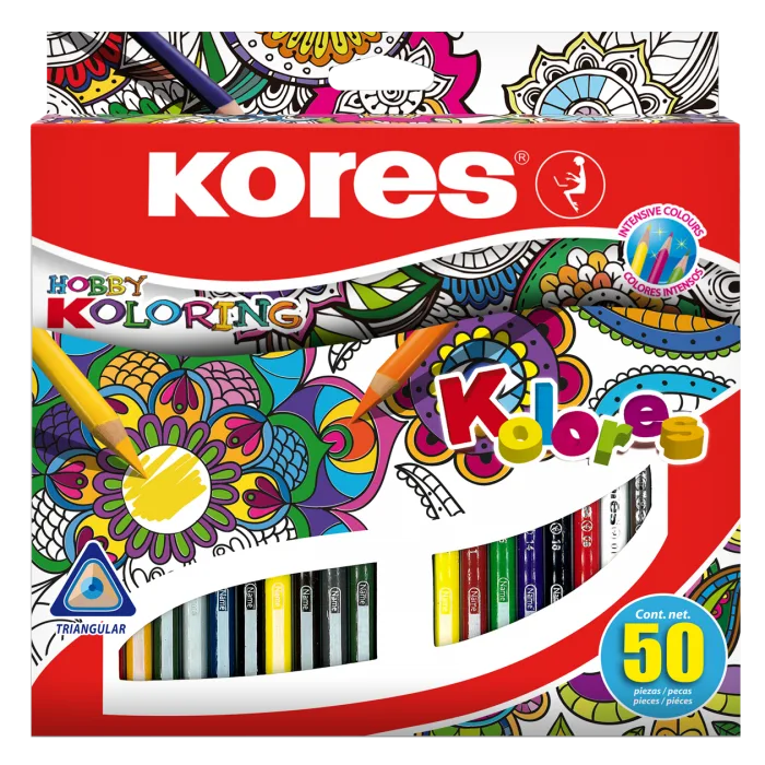 Mandelas - Triangular 50 Coloring Pencils (93350) de Kores – photo produit