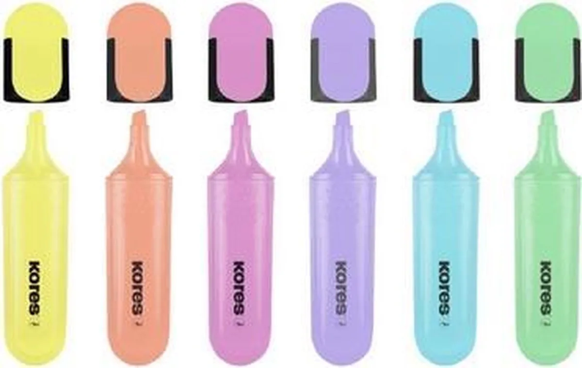 markeerstift "BRIGHT LINER" pastel, doos van 6 de Kores en Jaune – photo produit