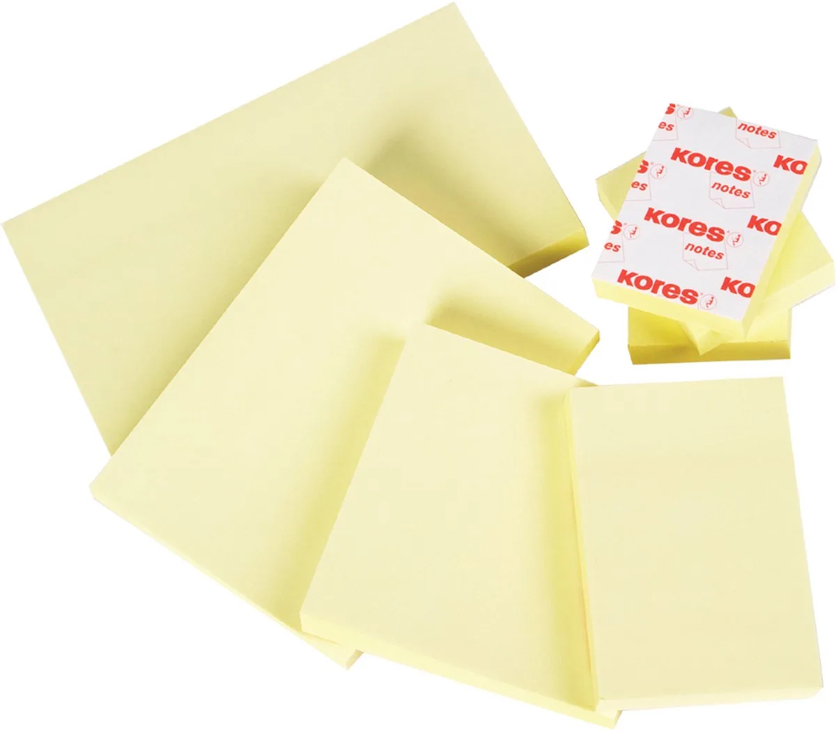 Memoblaadjes 'notes', 125 x 75 mm, blanco von Kores in Gelb – Produktfoto