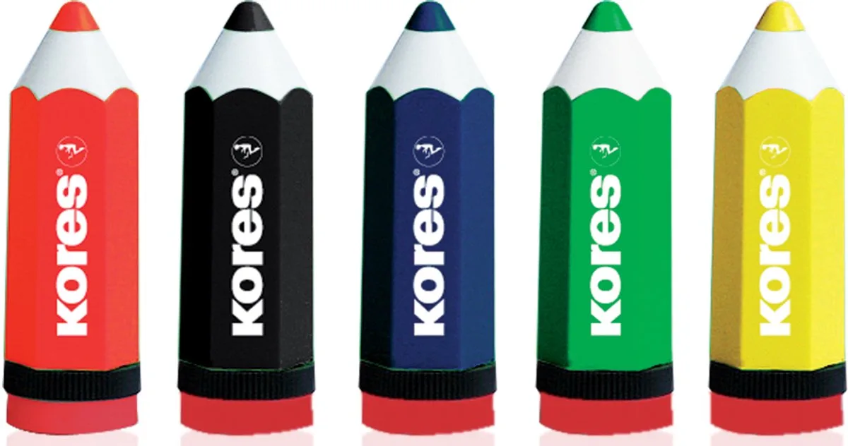 SP35811, Handmatige puntenslijper, Verschillende kleuren, Zwart, Blauw, Groen, Rood, Geel, Ambidextrous, 20 stuk(s) de Kores en Assorted colours, Noir, Bleu, Vert, Rouge, Jaune – photo produit
