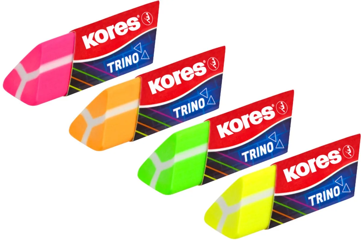 Trino gum van kunststof, neonkleuren by Kores in Neon geel – product photo
