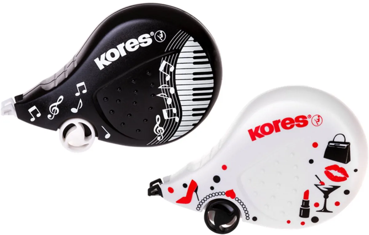 wegwerp correctieroller 'BLACK & WHITE' van Kores – productfoto