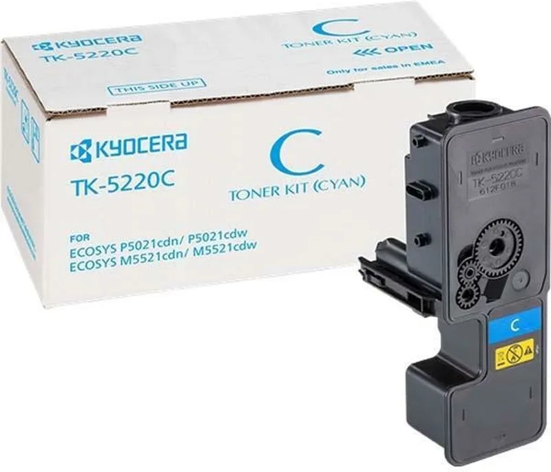 TK-5220C - Tonercartridge - 1 stuk - Origineel von Kyocera in Cyaan – Produktfoto
