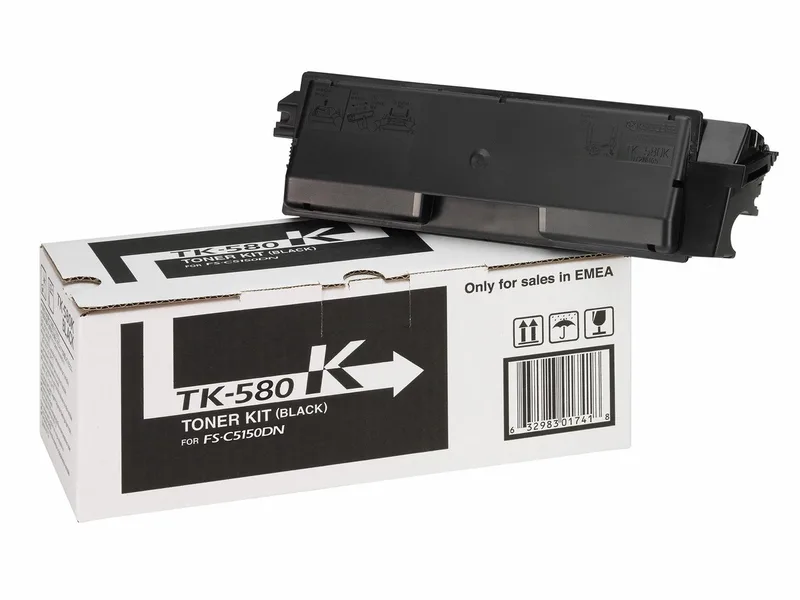 TK-580K - Tonercartridge - 1 stuk - Origineel van Kyocera in Zwart – productfoto