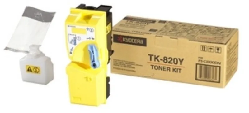 Tonercartridge TK-820Y geel van Kyocera in Zwart, Geel – productfoto