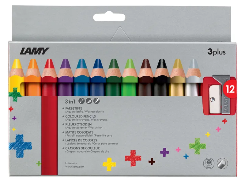 LAMY 3-in-1 Buntstifte 3plus, 12er Kartonetui by Lamy – product photo