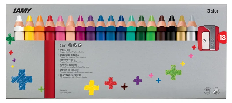 LAMY 3-in-1 Buntstifte 3plus, 18er Kartonetui by Lamy – product photo