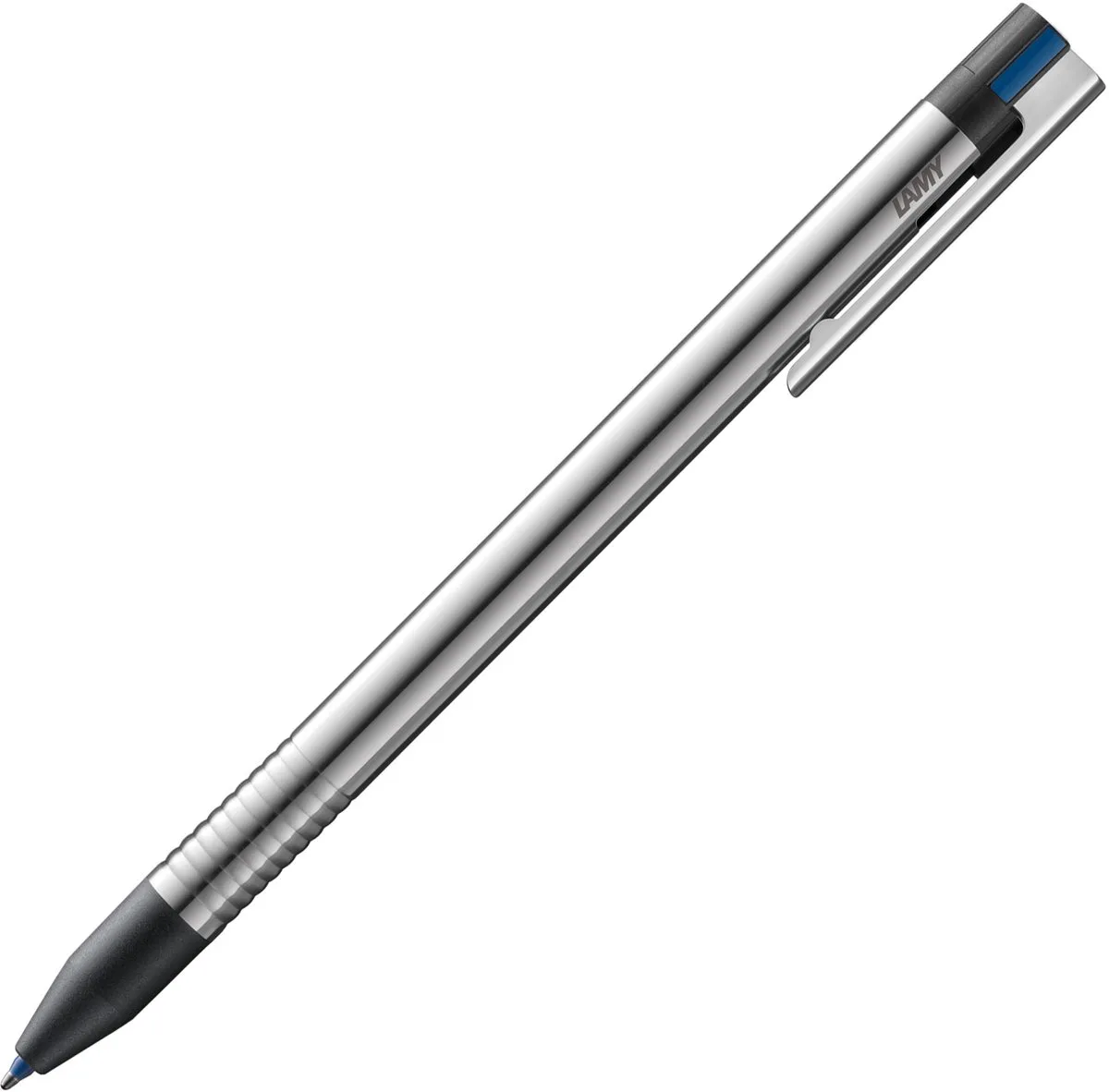 Logo 3 kleuren balpen by Lamy in Red, Blue, Zwart pen is geborsteld chroom – product photo