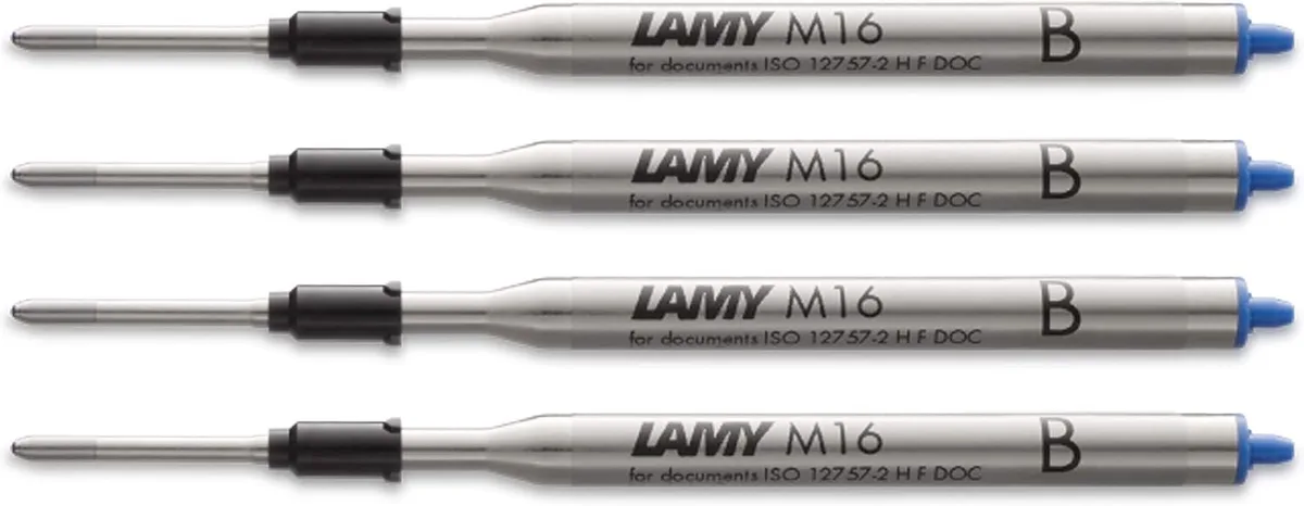 M16 Balpenvulling B-punt 4 stuks de Lamy en Bleu – photo produit