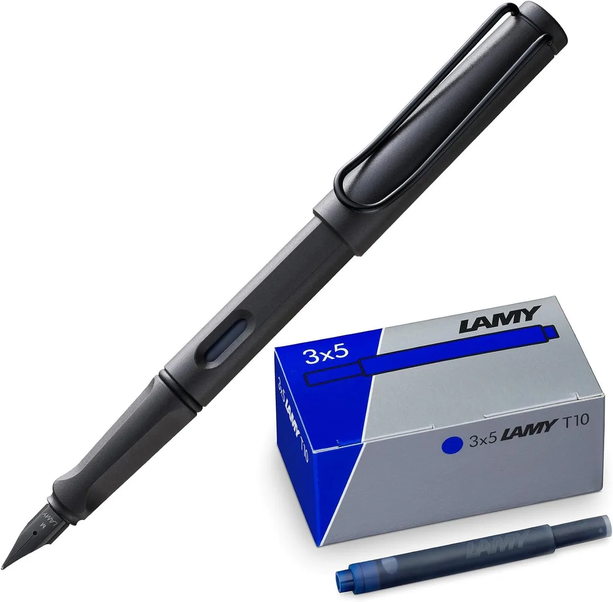 Safari Vulpen Umbra M met Blauwe Inktcartridges de Lamy – photo produit