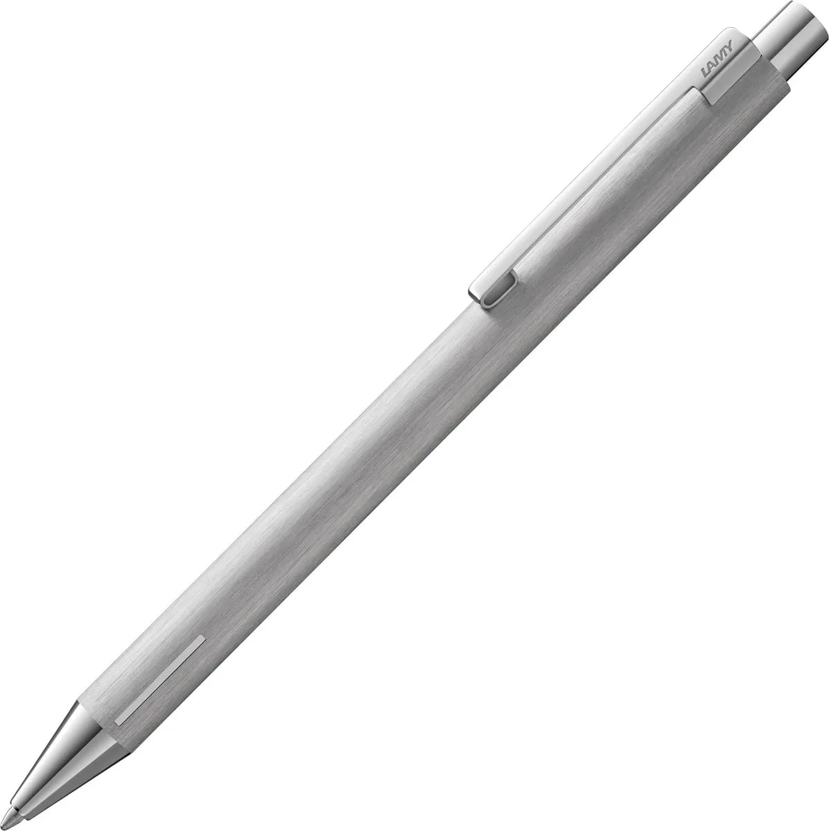 Set – bestaande uit 1x econ balpen 240 van & 1x zwart lederen etui voor één schrijfinstrument – inclusief LAMY M 16 vulling in zwart, lijndikte M fra Lamy i Geborsteld roestvrij staal – produktbillede