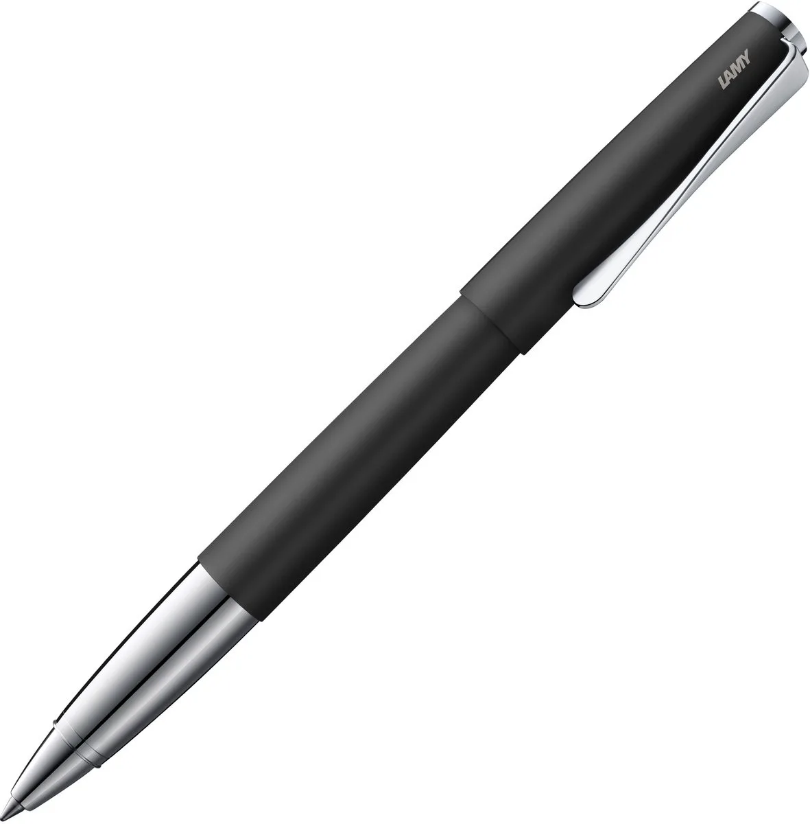 studio zwarte rollerbalpen - universele pen in elegante volledig metalen behuizing - met propellervormige clip & in lijndikte M - met rollerbalvulling M 63 in von Lamy in Schwarz – Produktfoto