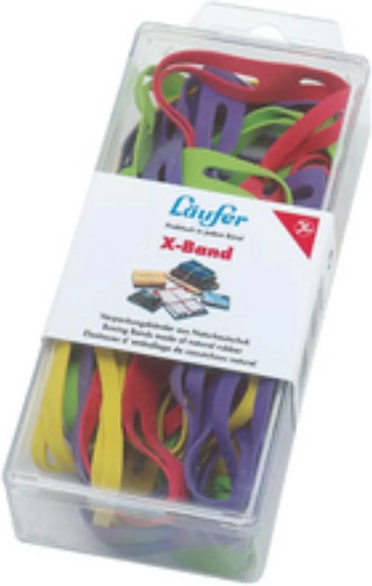 elastieken in doosje - 30g, 100 x 11 mm, gesorteerd fra Läufer i Gekleurd – produktbillede