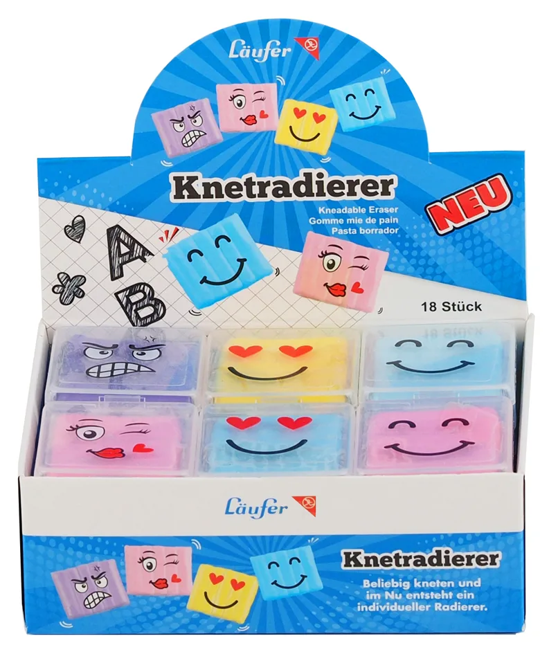 Knetgummi-Radierer Gesichter, im 18er Display de Läufer – photo produit