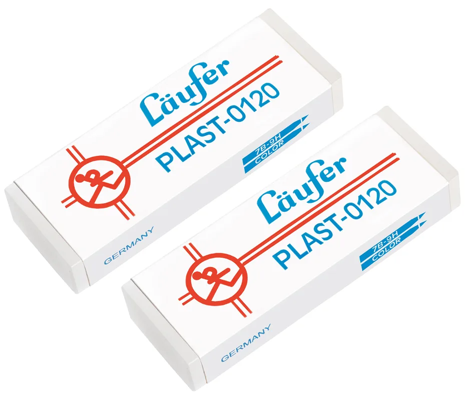 Kunststoff-Radierer PLAST-0120, 2er Blisterkarte van Läufer – productfoto