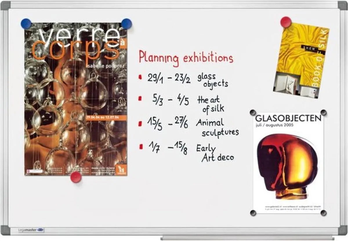 Whiteboard 90x120cm Magnetisch Lega Universal+ fra Legamaster i Grå, Hvid – produktbillede