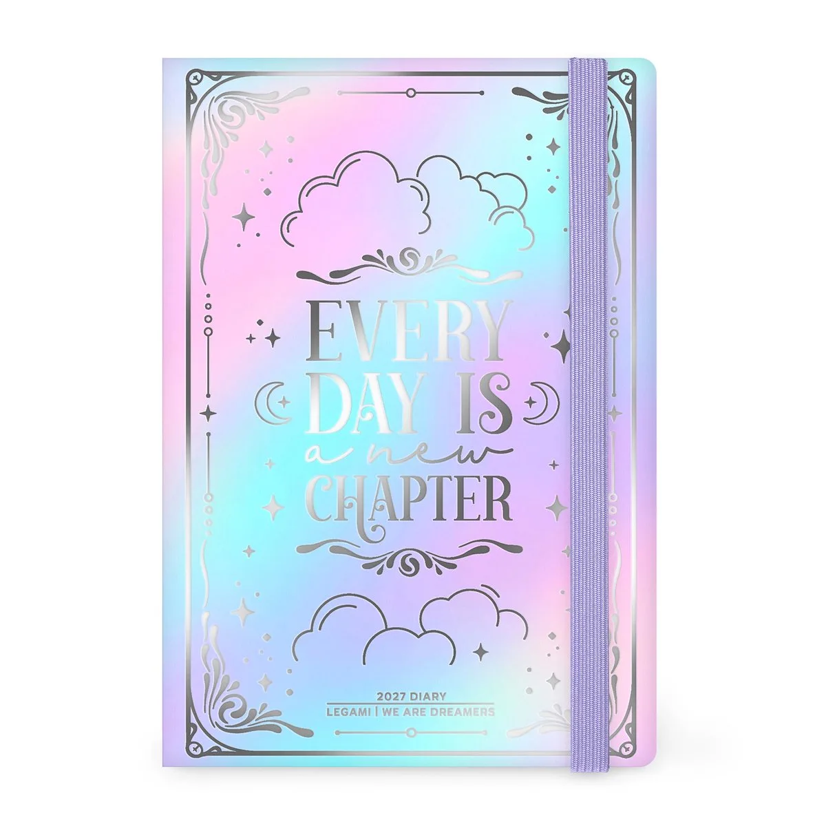 AGENDA 2027 - Week op 2 pagina's - verticaal - 12x18cm - hardcover - fairy tale fra Legami i Glanzend-blauw-paars – produktbillede