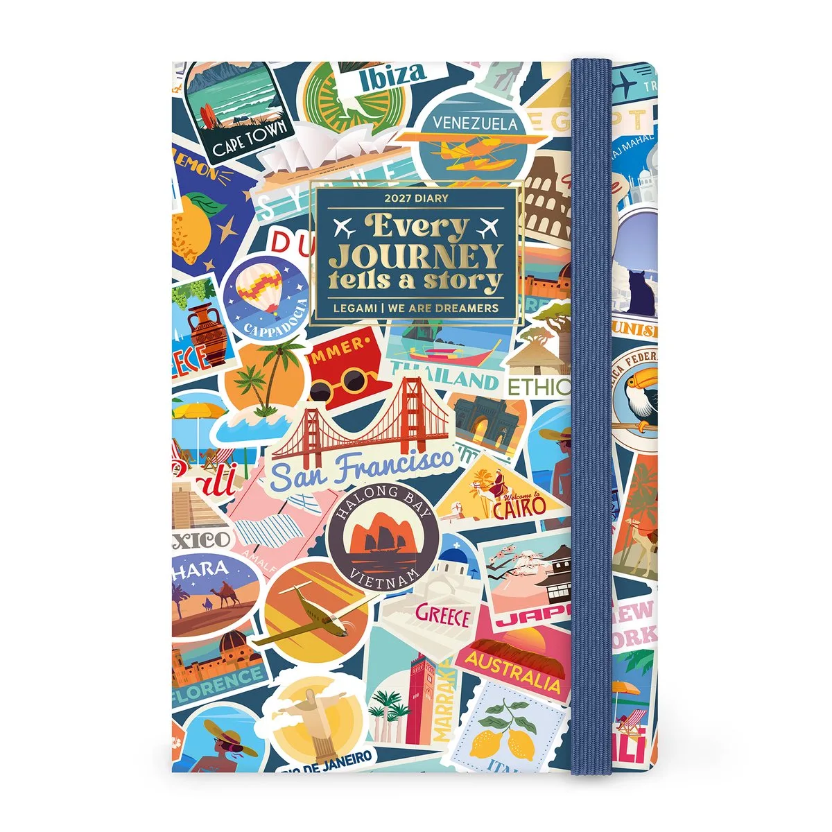 AGENDA 2027 - Week op 2 pagina's - verticaal - 12x18cm - hardcover - travel by Legami in Multicolours2 – product photo