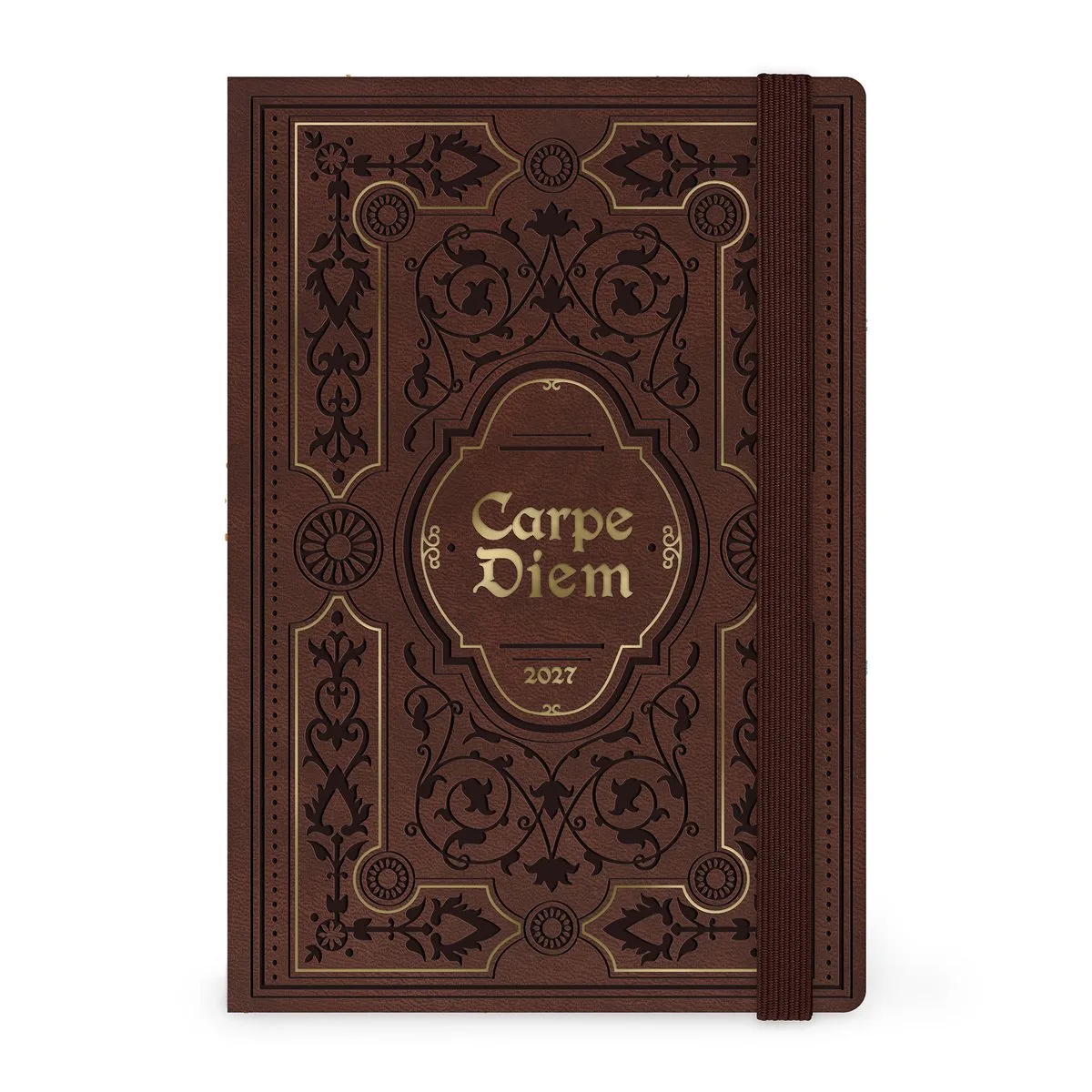 AGENDA 2027 - Week op 2 pagina's - verticaal - 12x18cm - hardcover - vintage book van Legami in Bruin – productfoto