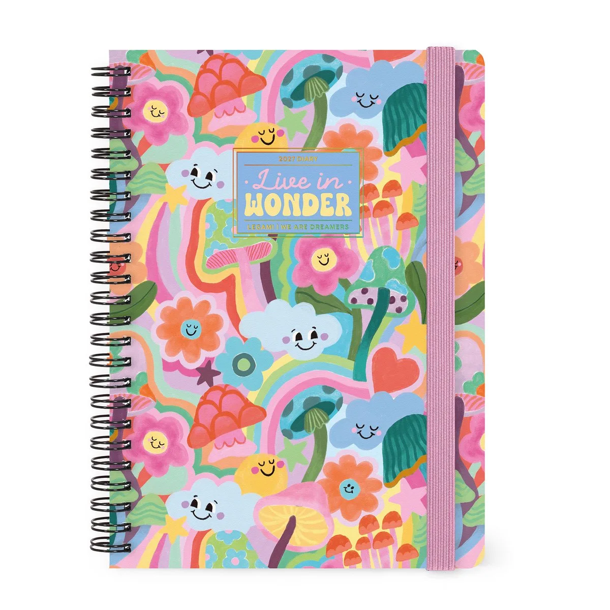 AGENDA 2027 - Week op 2 pagina's - verticaal - A5 formaat - spiraalbinding - Live in Wonder! by Legami in Multicolours2 – product photo