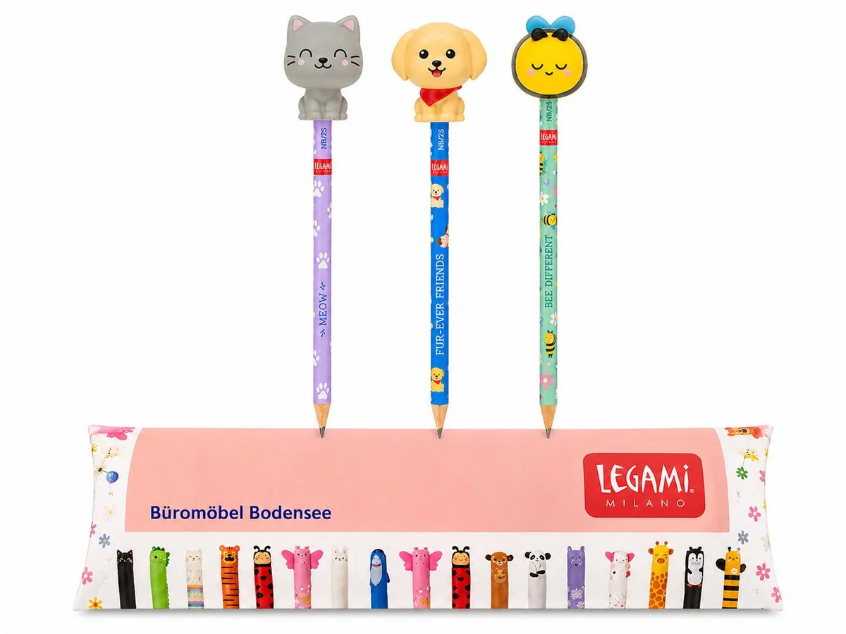 Bleistift LEGAMI Squishy Bleistift 3er-Set Ever Friends Kitty Bee Golden fra Legami i Flerfarvet – produktbillede
