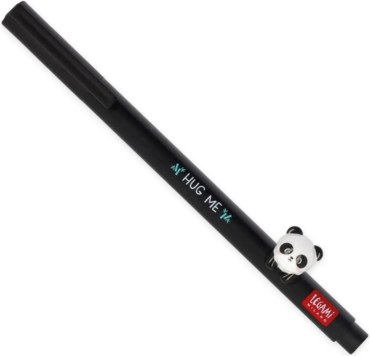 Gelpen Lovely Friends - Panda - blauwe inkt - Hervulbaar de Legami en Noir – photo produit
