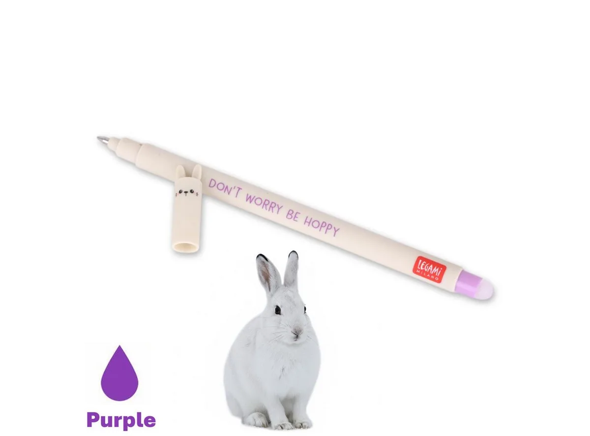 Gelroller Löschbarer Gelstift de Legami en Hase – Tinte Purple – photo produit