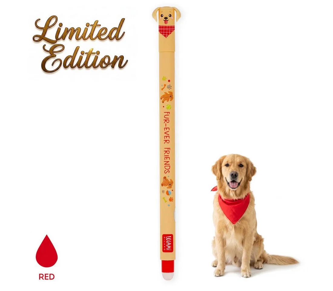 Gelroller Löschbarer Gelstift fra Legami i Limited Edition Golden Retriever – produktbillede