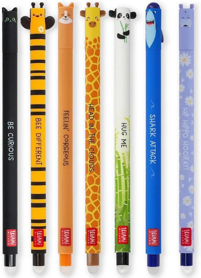 Gelschreiber Set mit 7 radierbaren Gelstiften mit thermoempfindlicher Tinte, (7-tlg) fra Legami i Flerfarvet – produktbillede