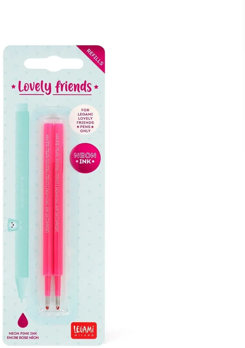 Lovely friends vulling - 2 st fra Legami i Neon Roze – produktbillede