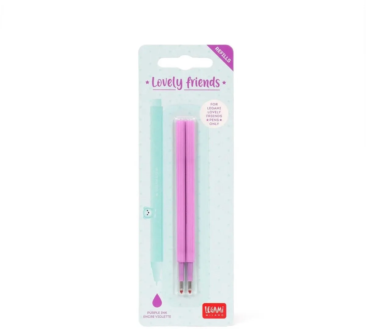 Lovely friends vulling - 2 st fra Legami i Lilla – produktbillede