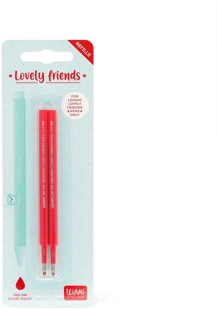 Lovely friends vulling - 2 st fra Legami i Rød – produktbillede