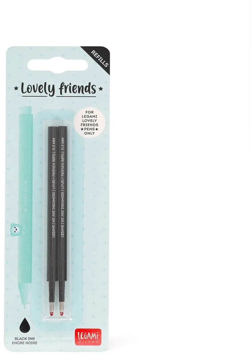 Lovely friends vulling - 2 st fra Legami i Sort – produktbillede