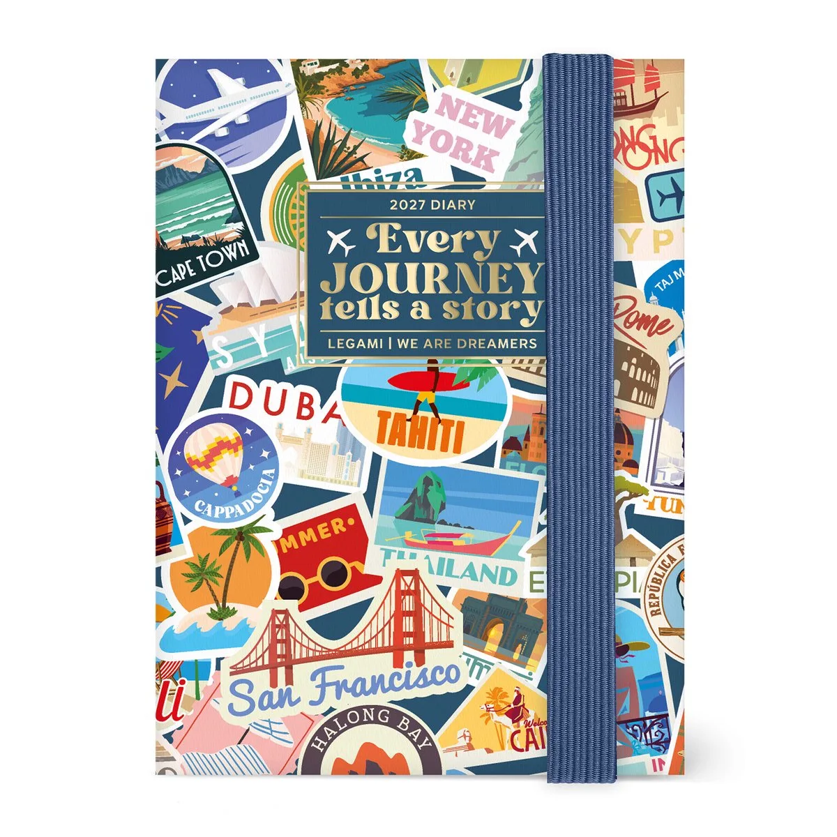 Mini Agenda 2027 - Week op 2 pagina's - Horizontaal - Formaat 8x11cm - Travel van Legami in Multicolours2 – productfoto