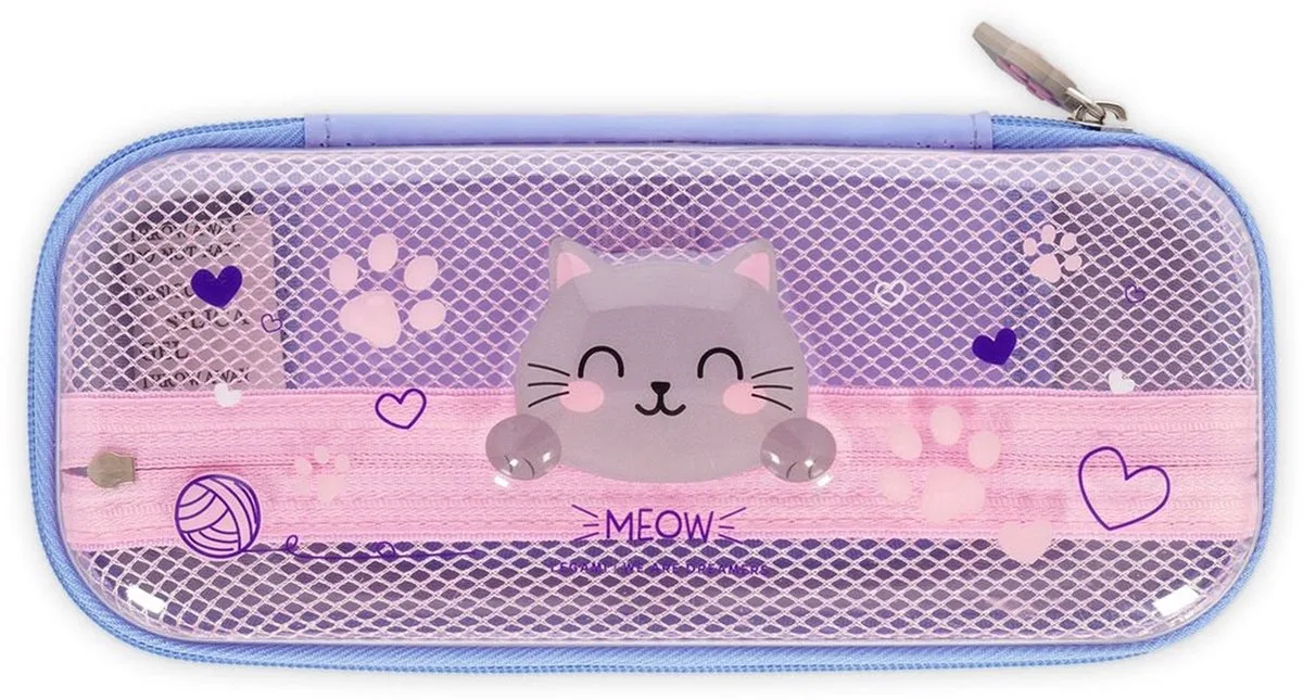 Pen etui - Wonderwow - Kitty von Legami in Rosa, Lila – Produktfoto